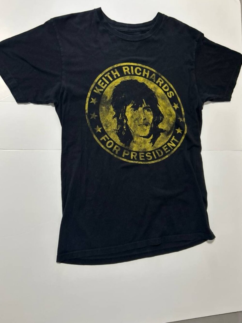 Official The Rolling Stones “Keith Richards for President” graphic tee in black.